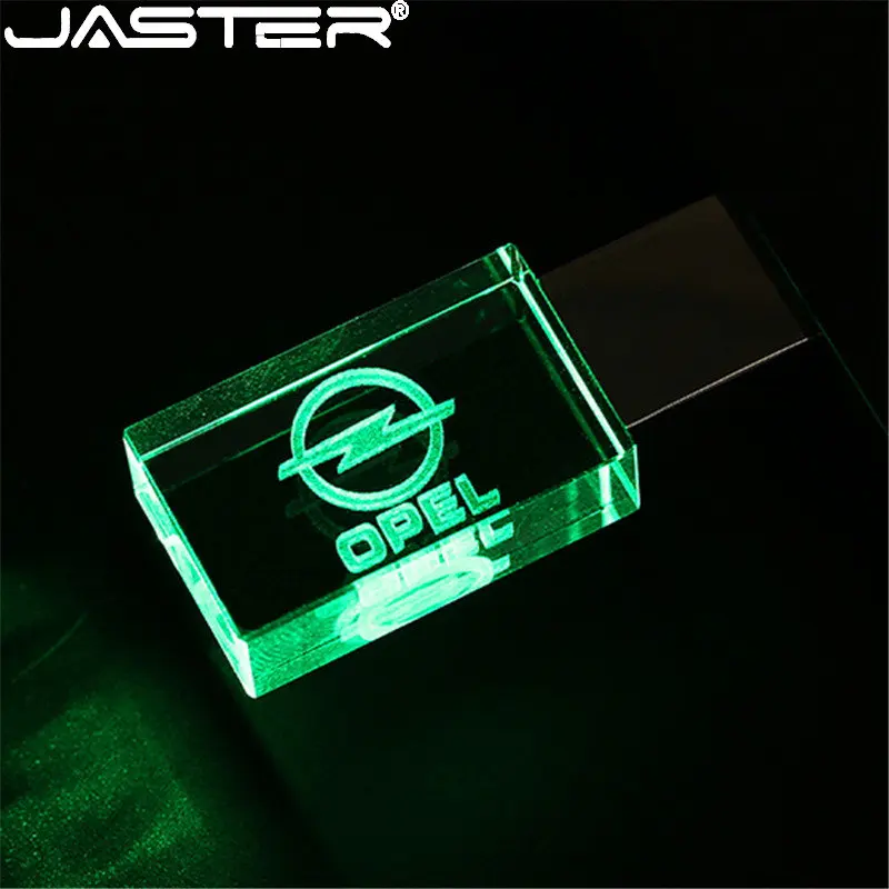 Jaster Criativo Cristal Usb Flash Drives 2.0 128gb com Luzes Coloridas de 64gb Azul Vermelho Presente Pen Drive Memory Stick Personalizado - Imagem 6