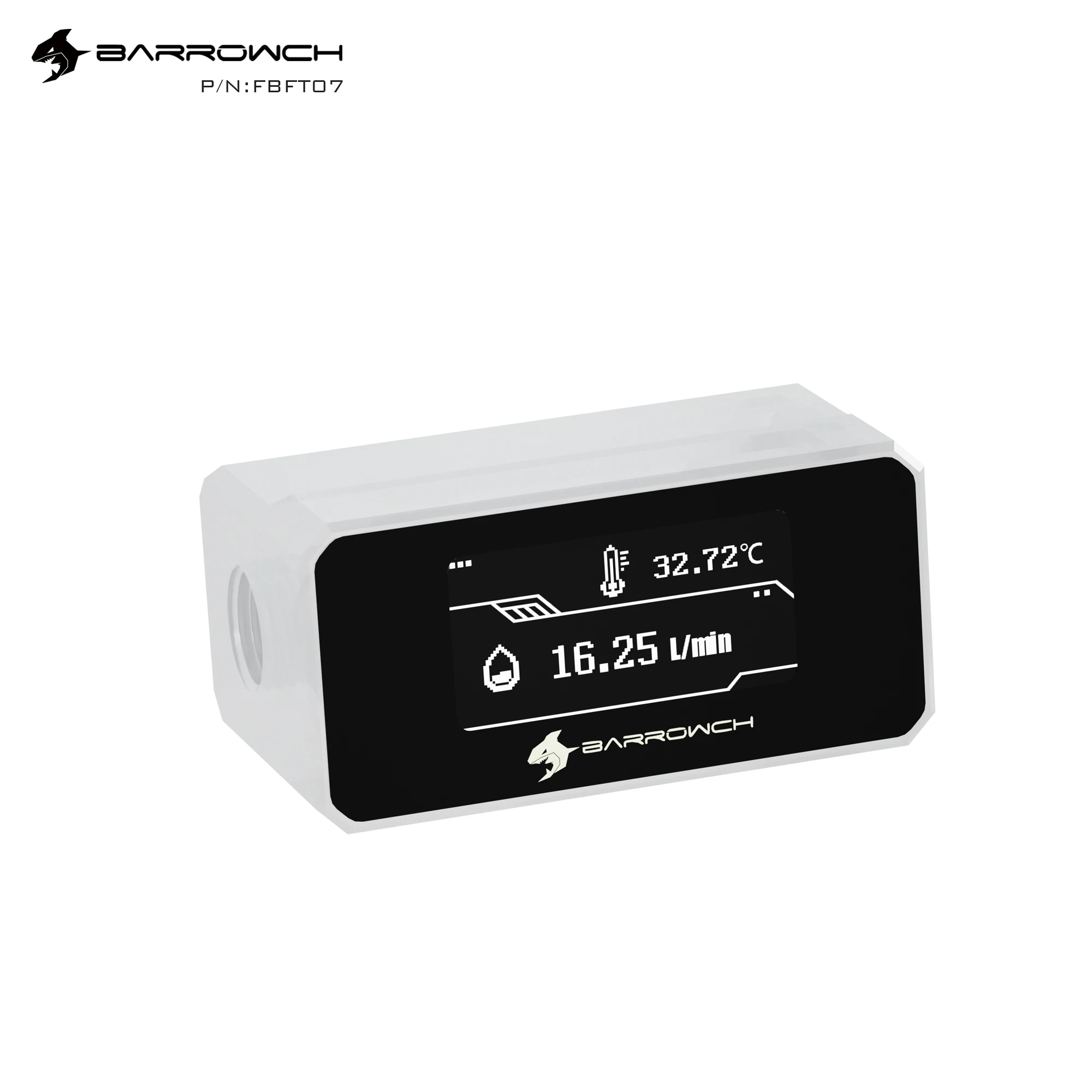 Oled Display Digital Termômetro de Água Flow Meter System Monitor Alarme de Alta Temperatura Refrigerador de Água g1 Oled Barrowch-fbft07 - Imagem 5