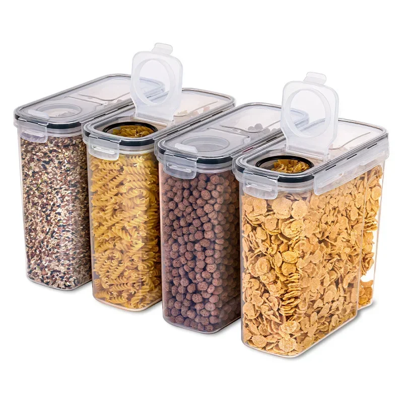 Grain Miscellaneous Grain Storage Tank Moisture-proof Insect Proof Rice Bucket Food Storage Box Plastic Transparent Sealed Tank 4