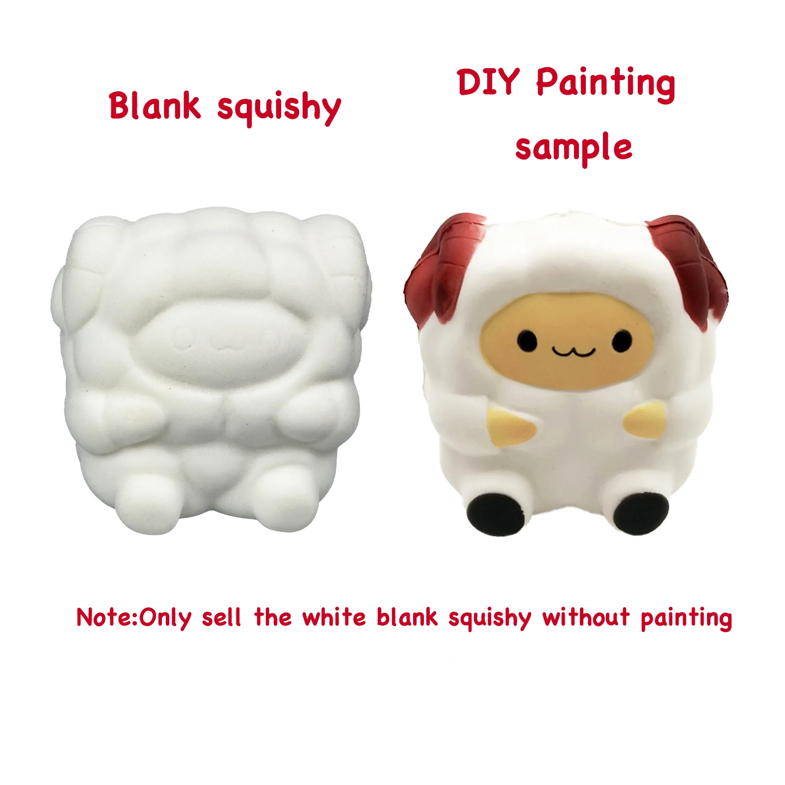 DIY Blank Squishy Antistress Toys for Kids - Slow Rising White Sensory Relief and Creative Painting Activity