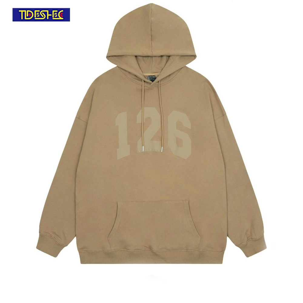 

Oversized Cotton Loose Hoodie Long Sleeve Pigeon Pattern Letter Print Autumn Spring Leisure Hoodie Sportswear Men's Sweatshirt