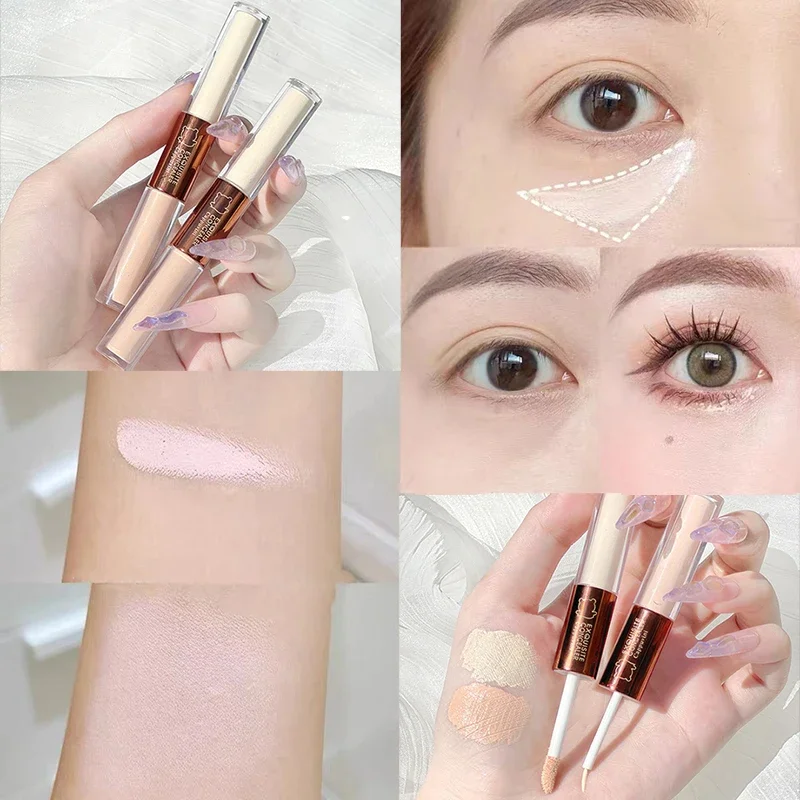 Double-head Liquid Concealer Stick Waterproof Lasting Acne Spot Dark Circles Cover Face Foundation Brighten Pigment Cosmetic
