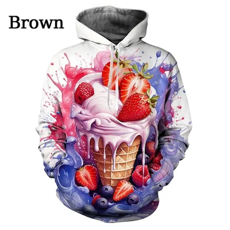 thumbnail image 1 of Sudadera con capucha con estampado de helado, sudadera con gráficos en 3D para hombre, sudadera de moda de otoño e invierno para niños, sudadera con capucha informal, ropa para mujer, 1 of 5