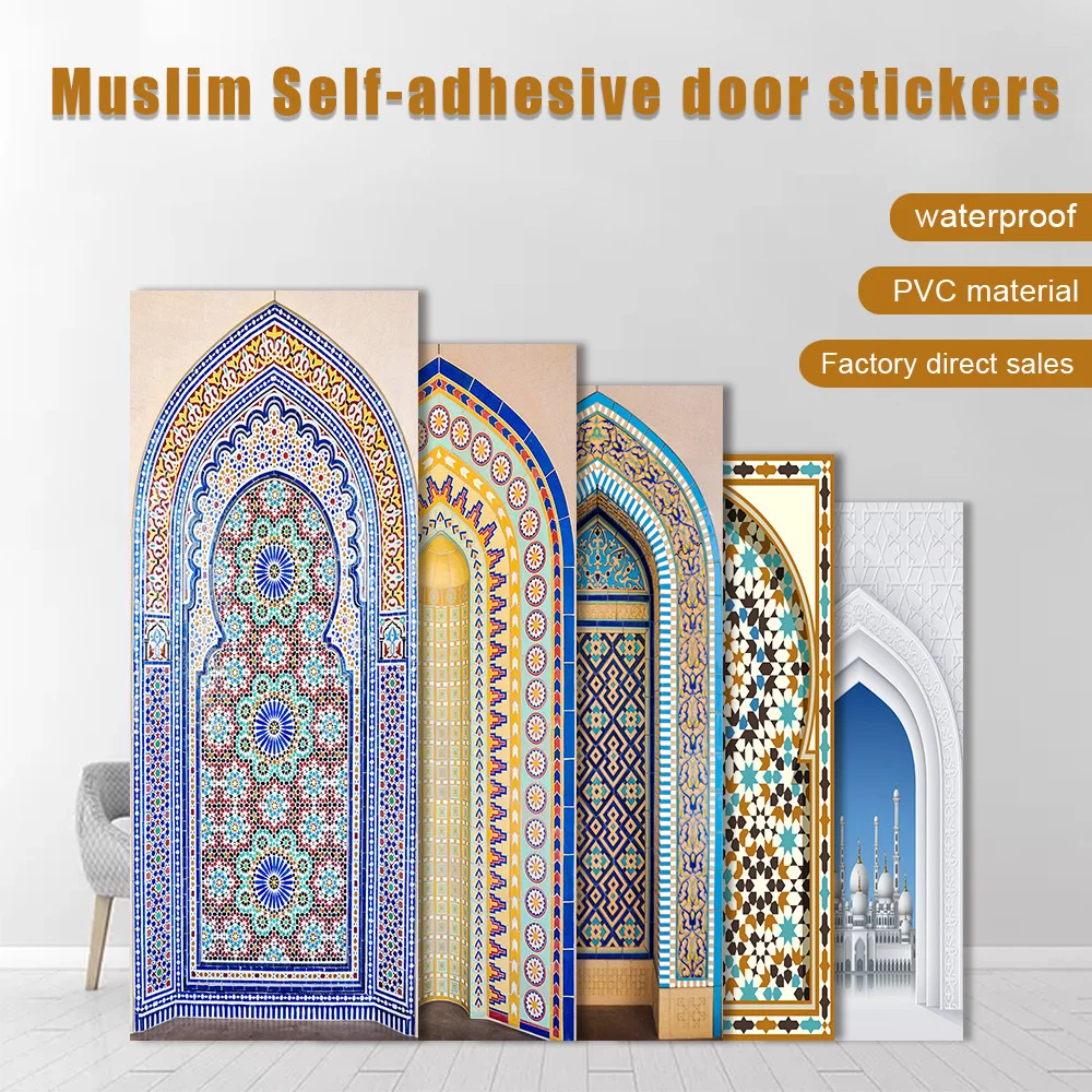 

22 Muslim religious style imitation door frame door stickers bedroom bathroom door decoration self-adhesive Removable Home