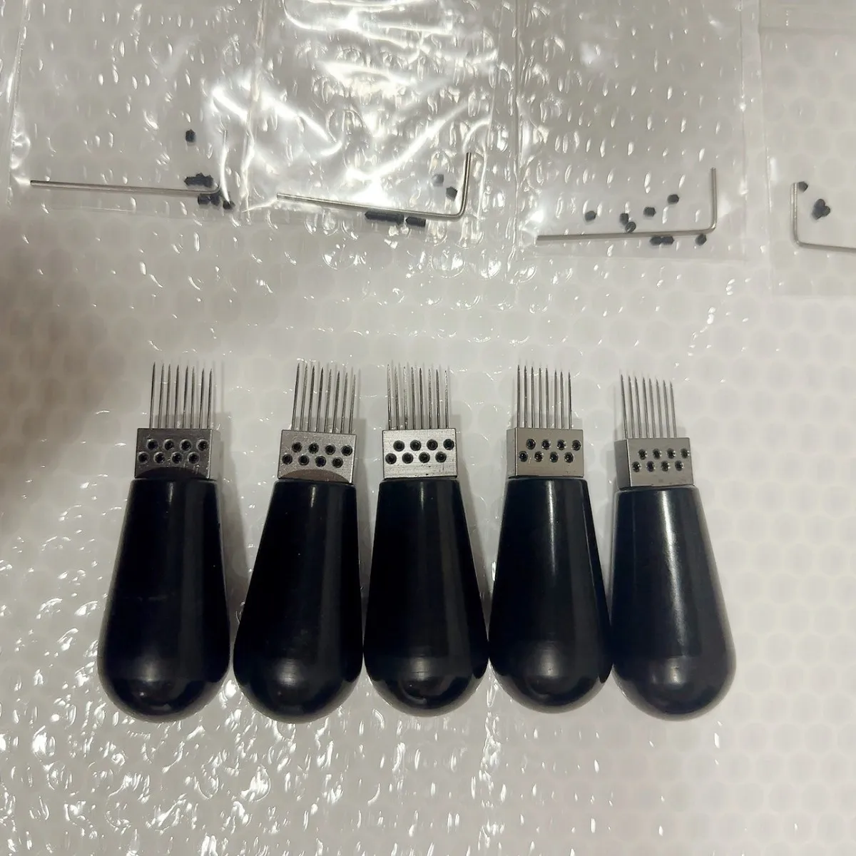 Aghi Mulit per capelli Strumenti per aghi per iniezione capelli per toupet Topper Testa di allenamento Creazione e riparazione kit per capelli - immagine 5