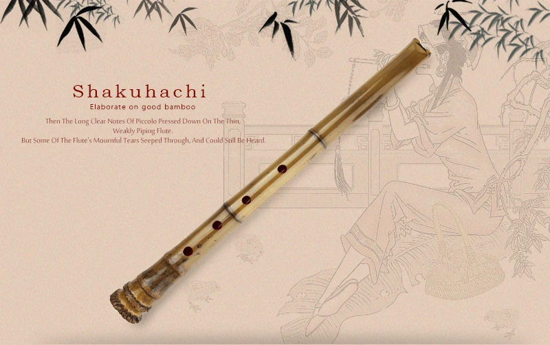 D Key Shakuhachi 5 Holes Wooden Musical InstrumentsVertical