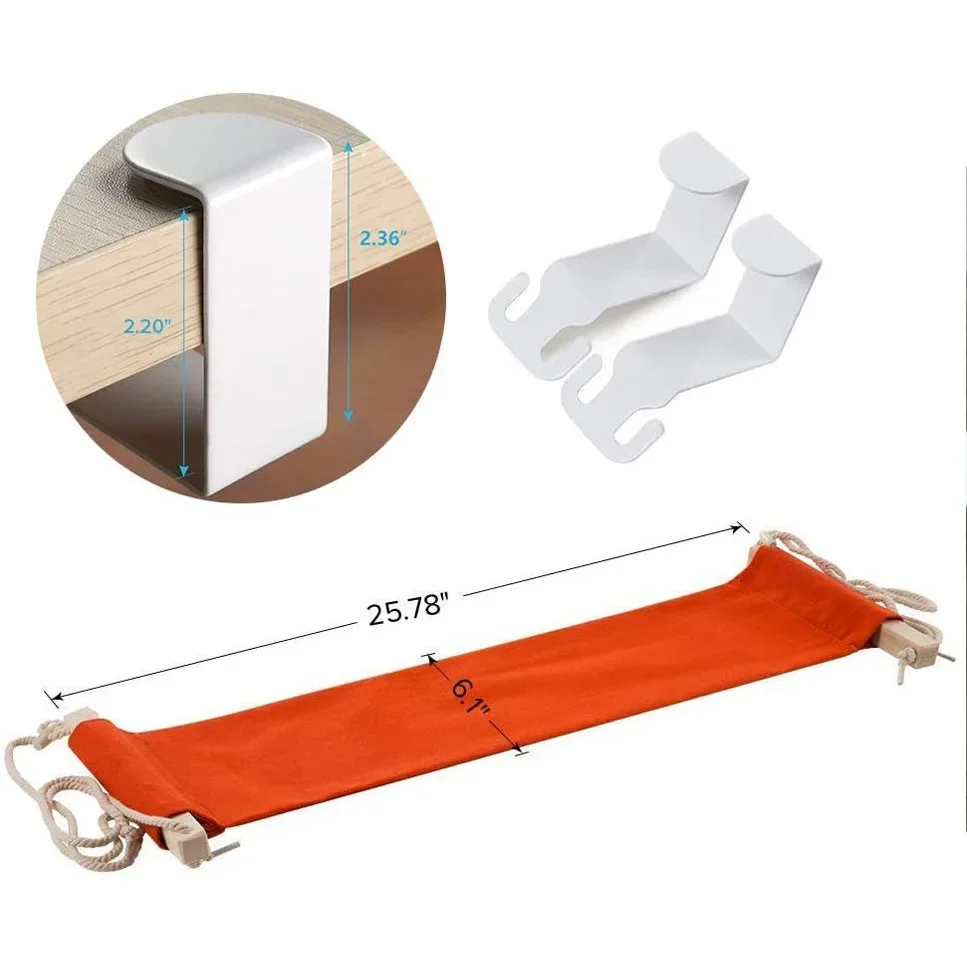 Portable Foot Hammock Strap 2 Hook Polyester Desk Rest Foot Hanger Hanging Chair Put Feet Swing Footrest Leg Hammock Office