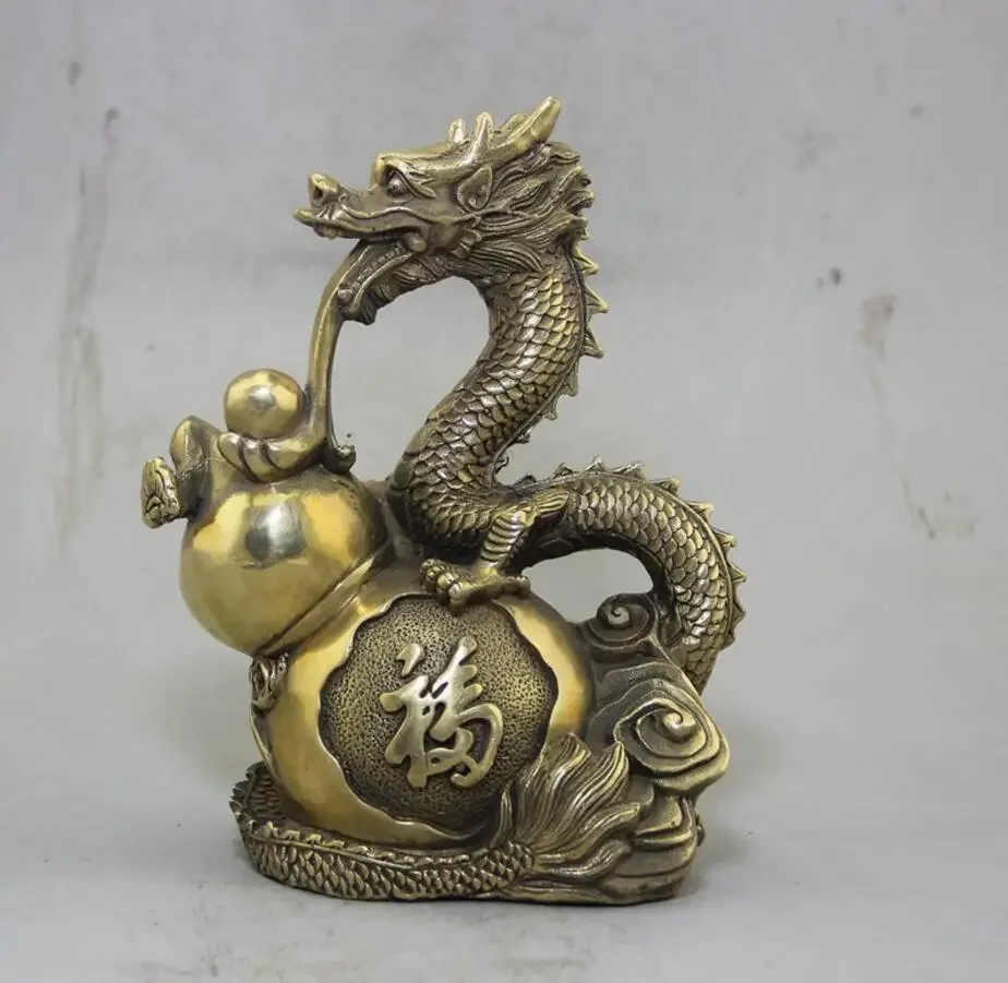 

Antique antique miscellaneous manufacturers wholesale collection of handicrafts brass gourd dragon beads ornaments