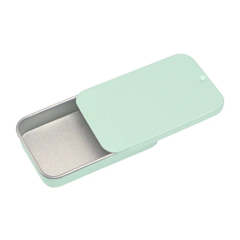 Compact Rectangular Tin Storage Box for Jewelry, Pills, and Cosmetics