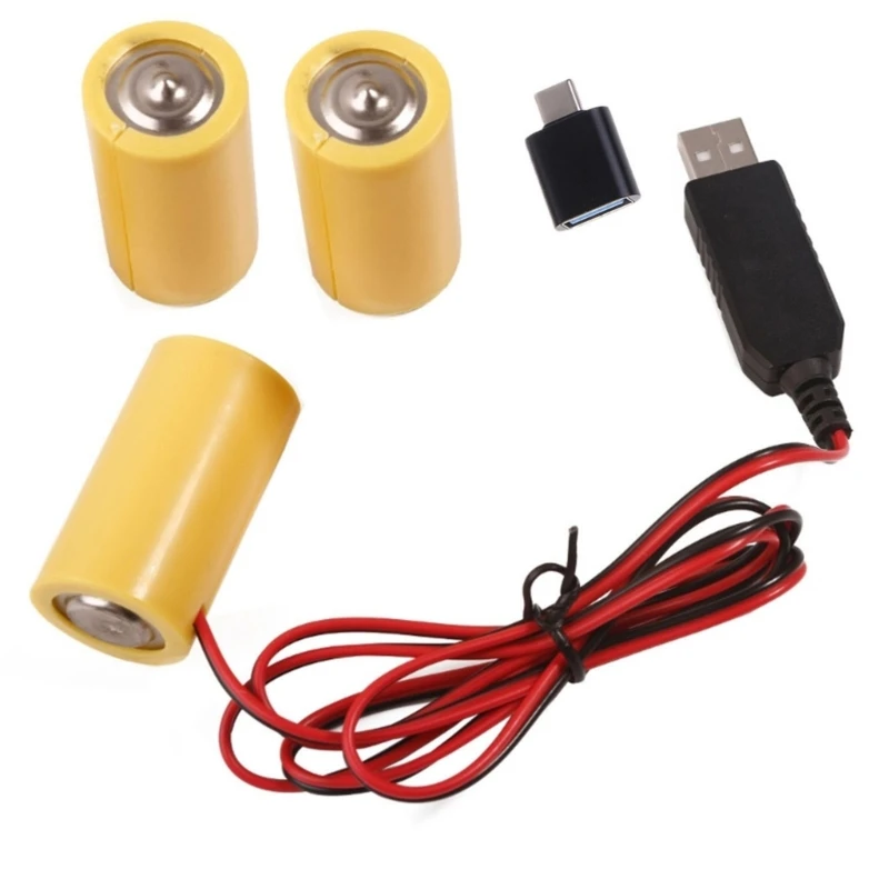 

USB 5V2A to 4.5V1A LR14 C Elimination Cable + Adapter for Gas Stove/Toy