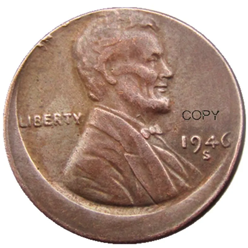 

US One Cent 1946S ошибка при отказе от центра редкая копия монет