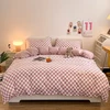 Plaid Pattern Pure Cotton Bedding Set Duvet Cover Pillowcase Flat/Fitted Bed Sheet Set Comforter Cover Bed Linens Set Queen King 1