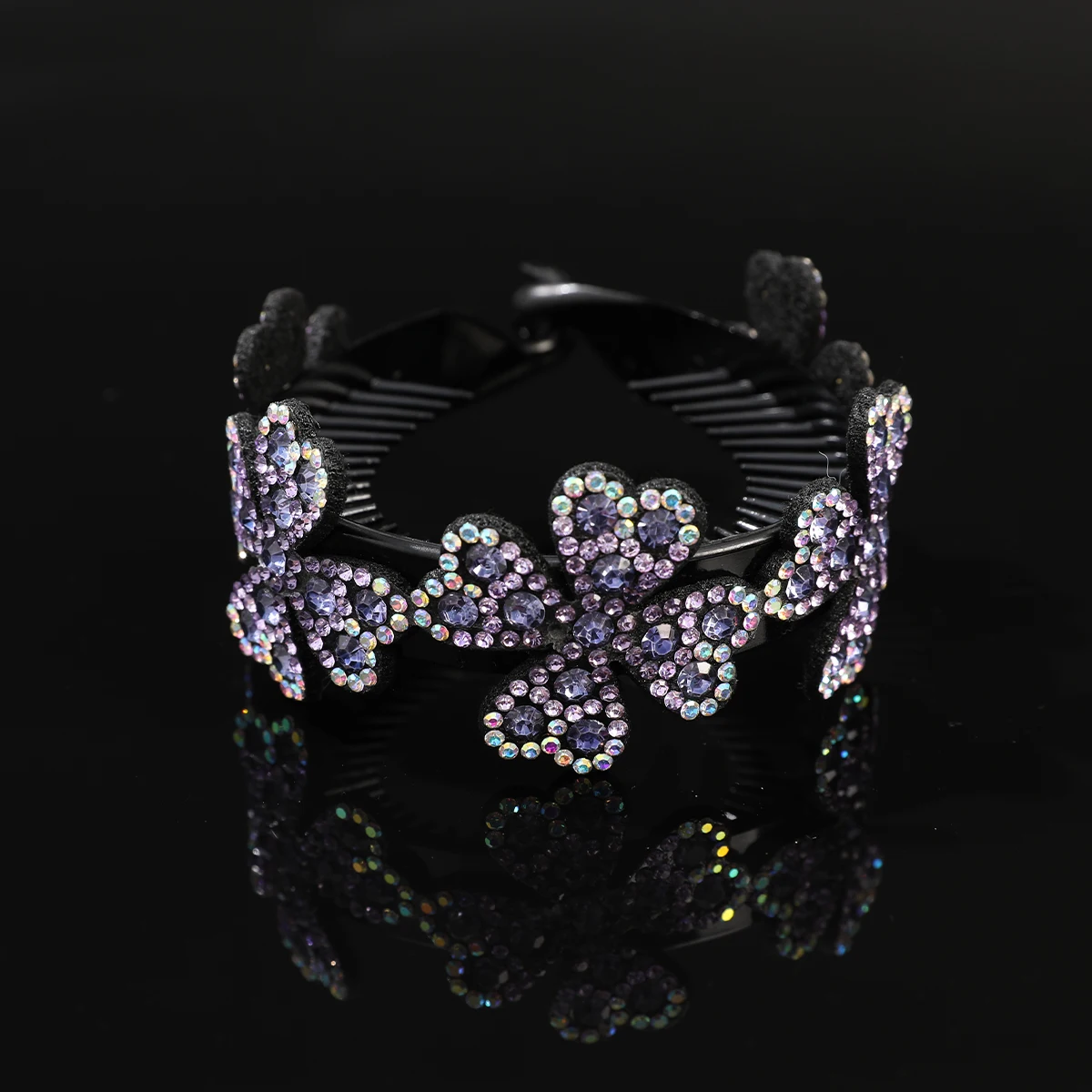 AWAYTR Strass Haar Krallen Frauen Kristall Blume Dutt Haar Clips Haarspangen Krabben Pferdeschwanz Halter Haarnadeln Haar Zubehör – Detail 11
