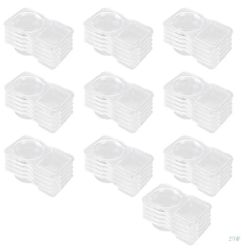 270F Stackable Disposable Dressings Container with Double Compartment Sauce Holders