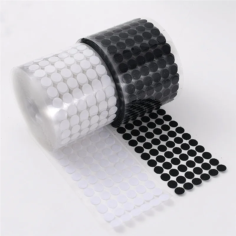100 Pairs Self Adhesive Dots Round Nylon Black White Strong Self Adhesive  Fastener Tape Disc Adhesive