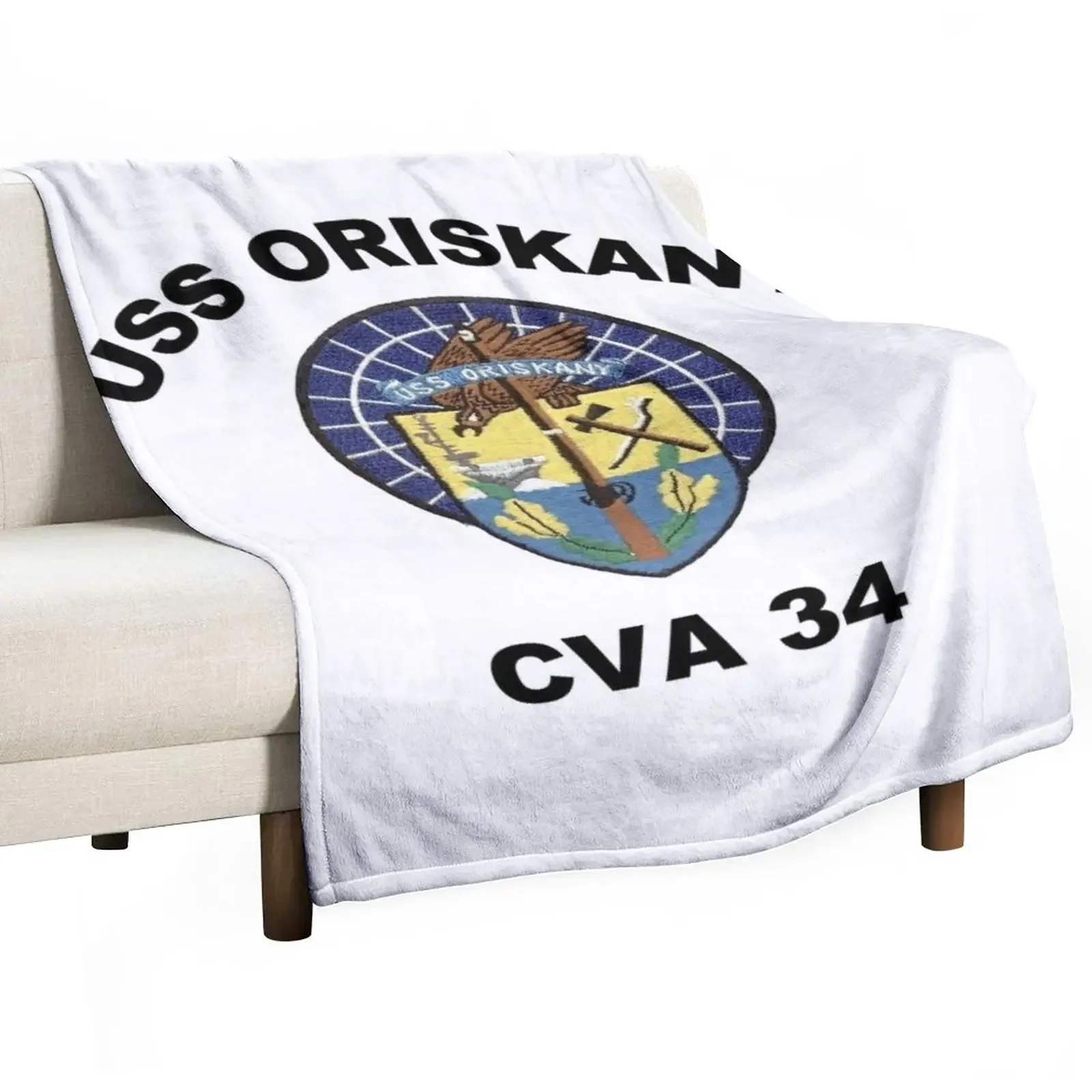 

Crest of USS Oriskany (CV/CVA-34) Throw Blanket fluffy Single Sleeping Bag warm for winter Blankets