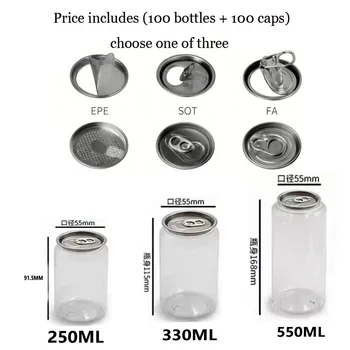 100 pcs/lots 250/330/500/ML Airtight Food Storage Container Clear Kitchen Pantry Organization And Storage Canisters Bottles 1