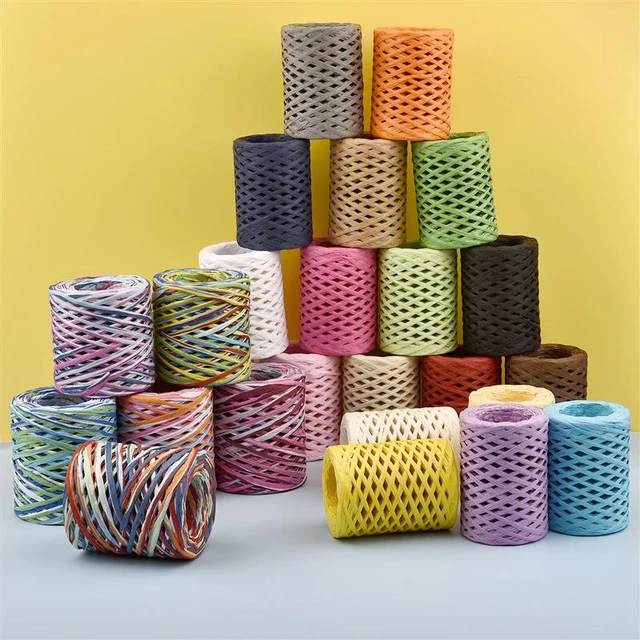 Raffia Yarn Hand-Knitted Durable Raffia Knitting Thread Handmade DIY Straw  Hat Knitting Thread Ribbon Craft For Crochet Weaving - AliExpress