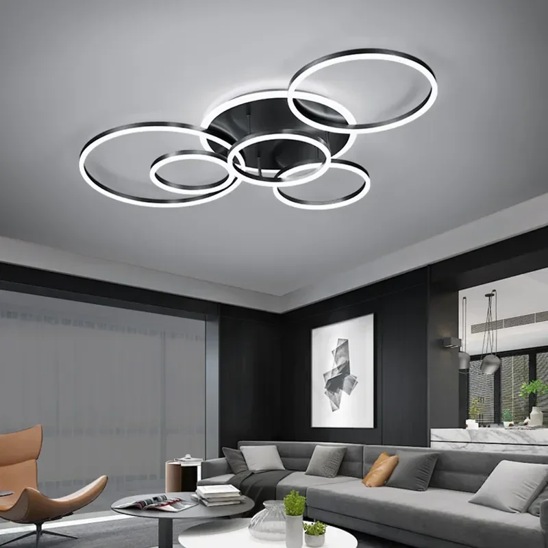 

Modern LED Ceiling Chandelier Lighting Gold White Black for Living Study Room Indoor Pendant Lamp Parlor Foyer 90-260V
