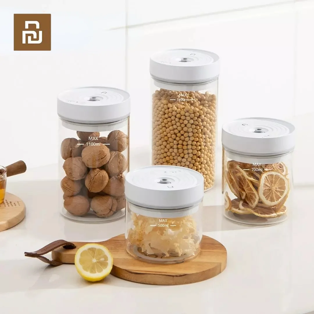 Youpin Bud Automático de Bombeamento ar Vácuo Frescura Caixa Pressão Constante Recipiente Armazenamento Alimentos Portátil Caixa Selada