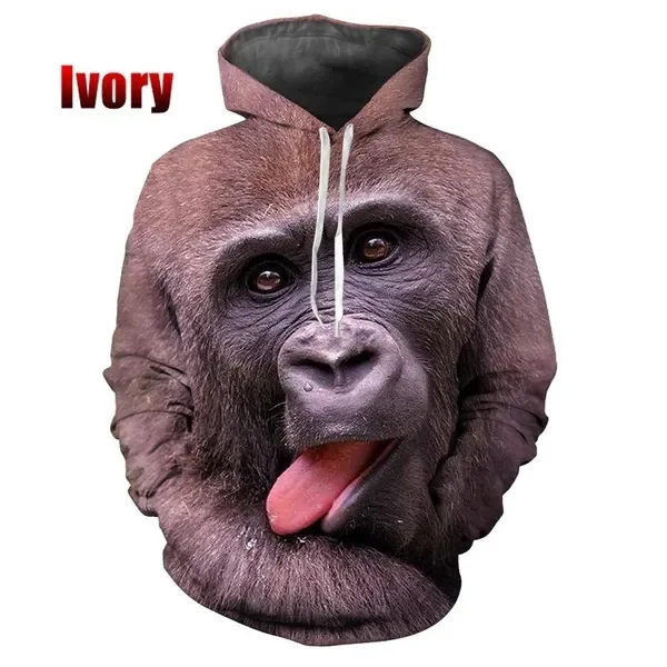 thumbnail image 1 of Nuevas sudaderas con capucha con estampado 3D de monos y animales para hombre, sudaderas divertidas con capucha Y2k, sudadera de hip hop, jersey Harajuku, ropa para mujer, 1 of 5