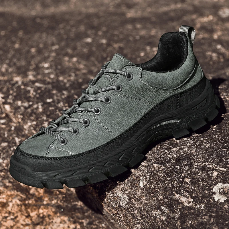 Genuine Leather Mens Sneakers Luxury Handmade Casual Shoes Fashion Designer Outdoor Walking Shoes New Male Skateboard Footwear - 2