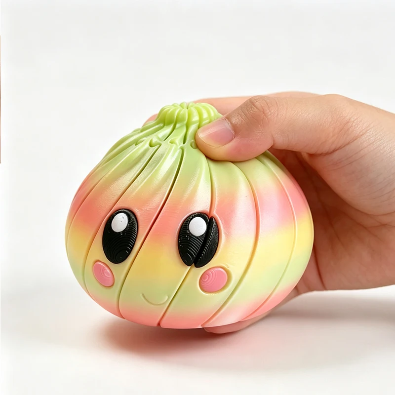 1/6pc 3D Printing Dumpling Sensory Decompression Toy Deformable Twist Creative Stress-Relief Gadget Desk Ornament
