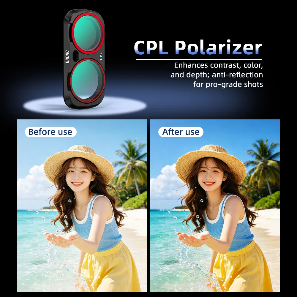 Insta360 Luna UV CPL ND16/VND/블랙 미스트 필터용 BRDRC 자기 렌즈 필터 사진 광학 유리 렌즈 세트 액세서리