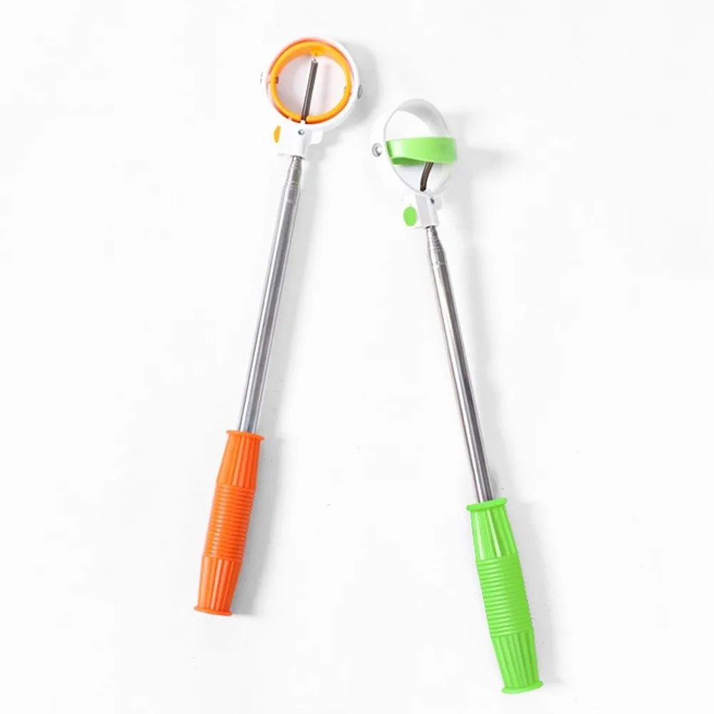 Double Ring Telescopic Golf Ball Retriever Adjustable Locking Golf Ball Picker Stainless Non-Slip Handle