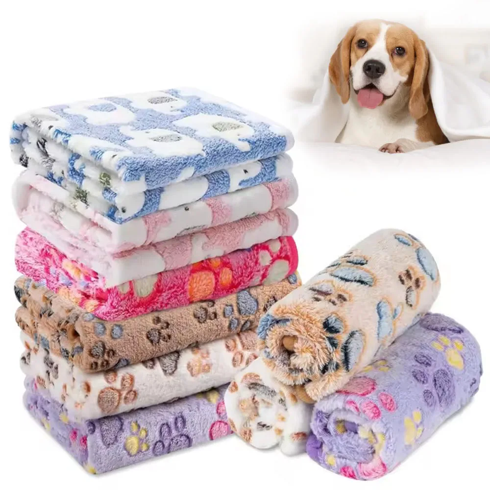 Dog Bed Blanket Bed Mat Soft Fleece Cat Blanket Cute Printed Pet - Main Image