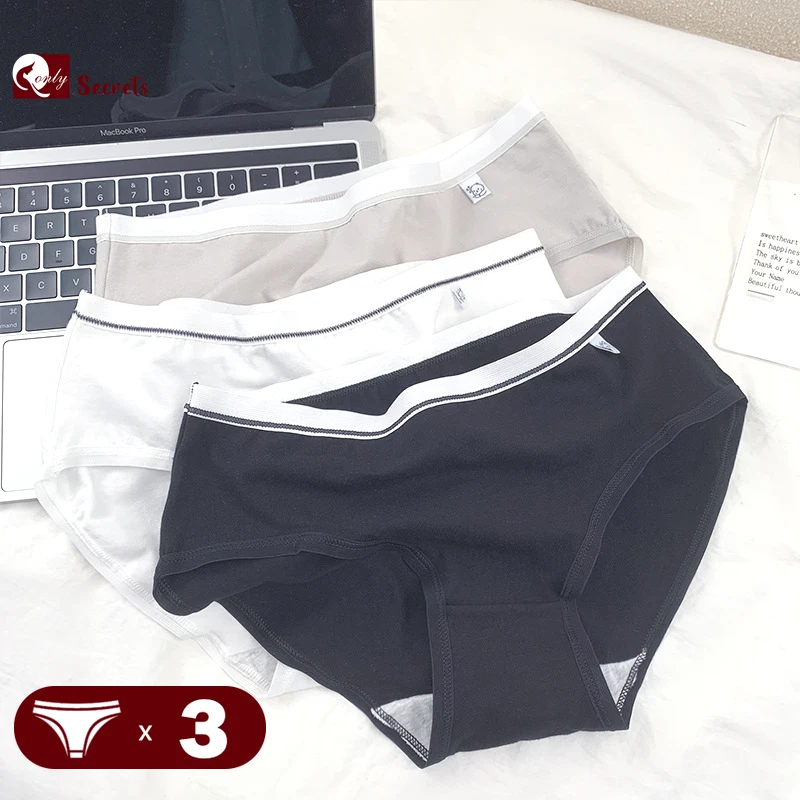 

3PCS/Set Women Underwear Sexy M-XL Seamless Panties Cotton Antibacterial Intimates Underpants Low-Rise Briefs Female Lingeries
