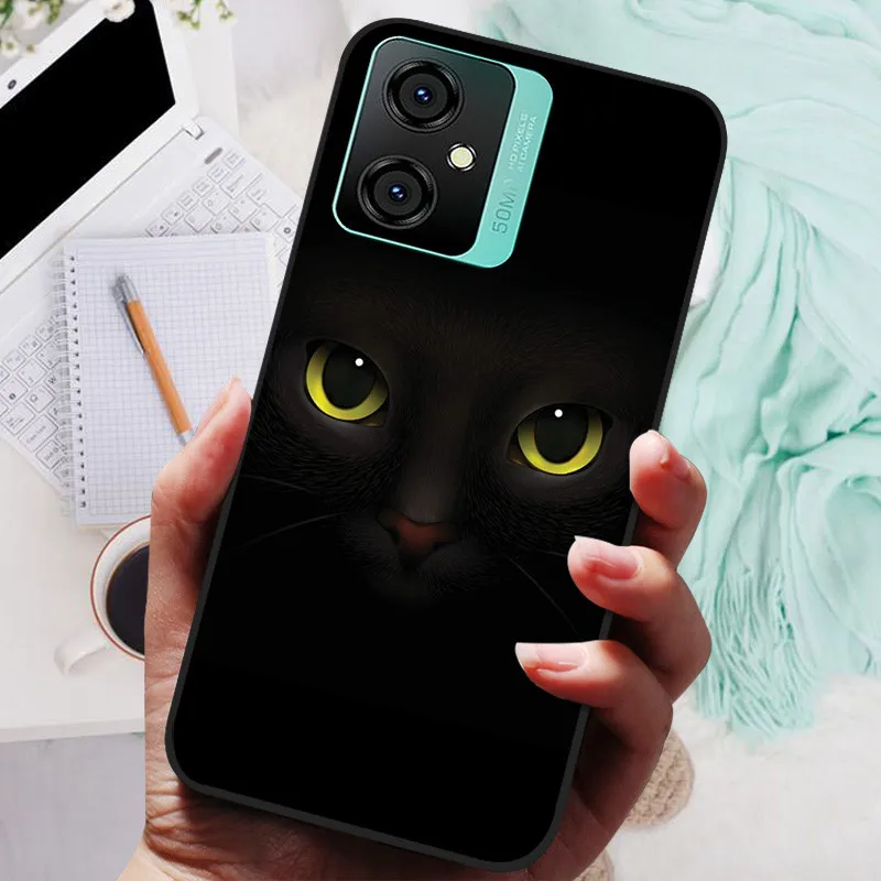 Silicone Soft Lions Cat Black Bumper Protective Case Cover