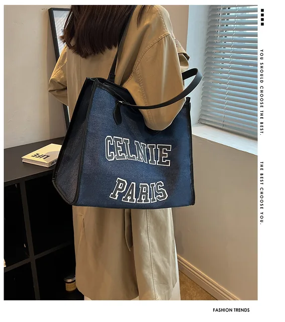 Large Totes High-capacity Bags Autumn Female 2023 New Denim Hand