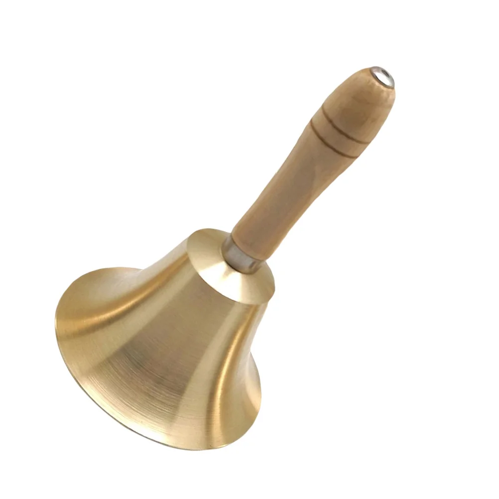 

Restaurant Service Bell Table Call Bell Copper Rattle Bell With Wooden Handle Dinner Party Handbell Pet Bell Christmas Bells