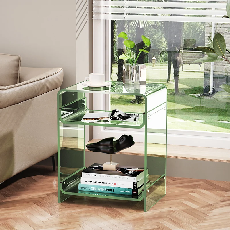 Acrylic bedside table, small children's bedside storage, storage cabinet, creative simplicity, extremely narrow and transparent