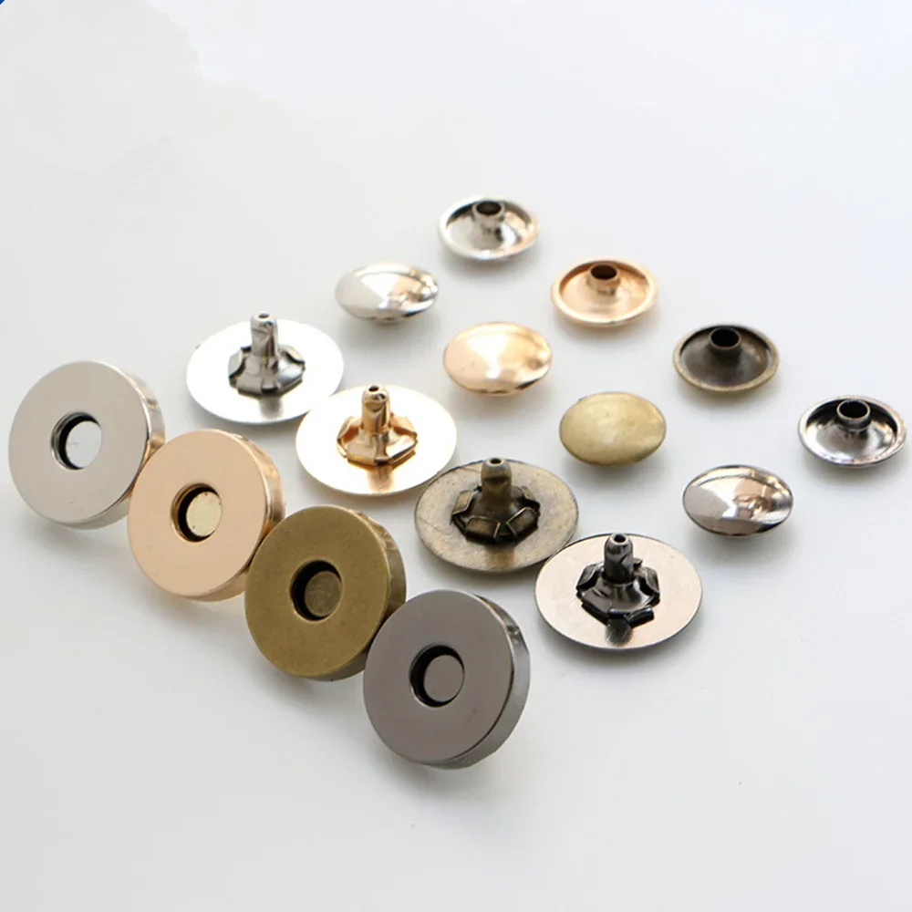 Thin Magnetic Snaps Purse Double Rivet Closures Round Clasp Stud handbag snap buttons Craft Accessories Wallet Accessories 14m