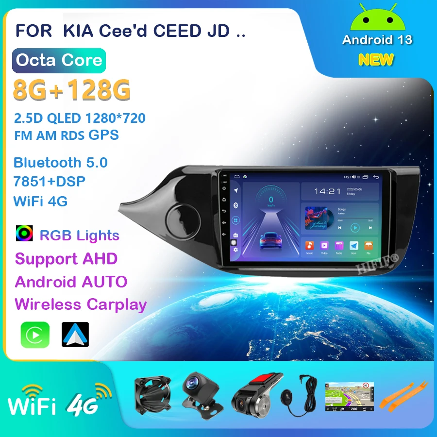 

Carplay 9" Android 13 Car Radio for KIA Cee'd CEED JD 2012 2013 2014 - 2018 Multimedia Player Navigation GPS 2 Din DVD Head Unit