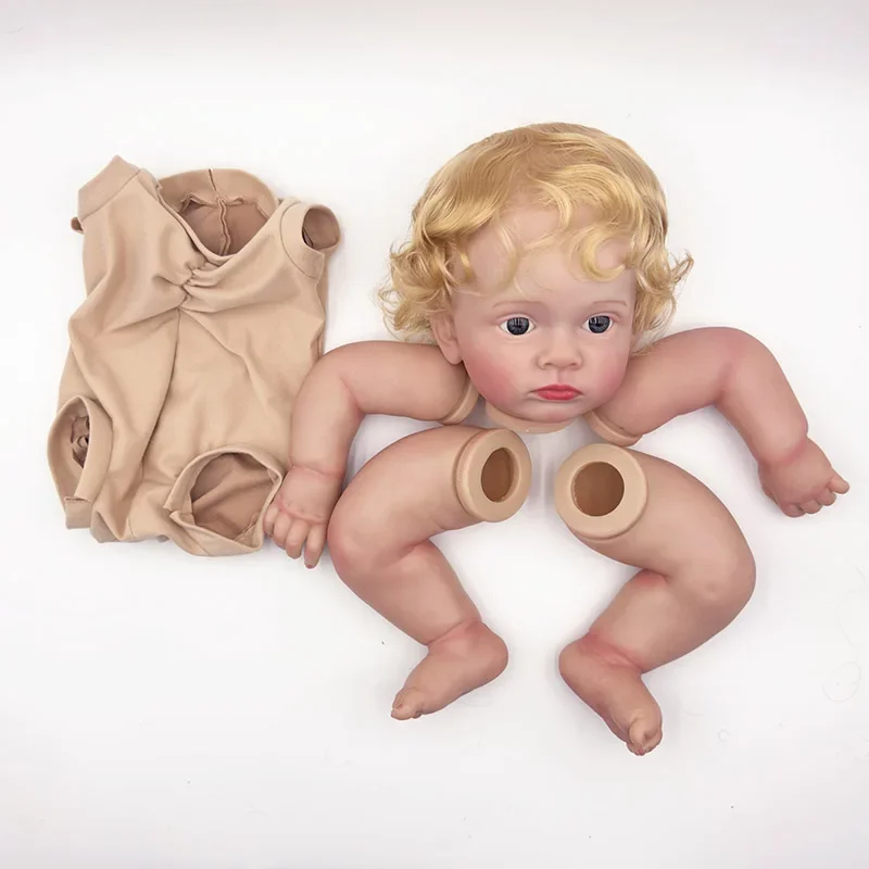 이미 그려진 다시 태어난 인형 부품, Tutti Awake 실물 같은  3D 페인팅, 눈에 보이는 정맥, 천 바디 포함, 24 인치