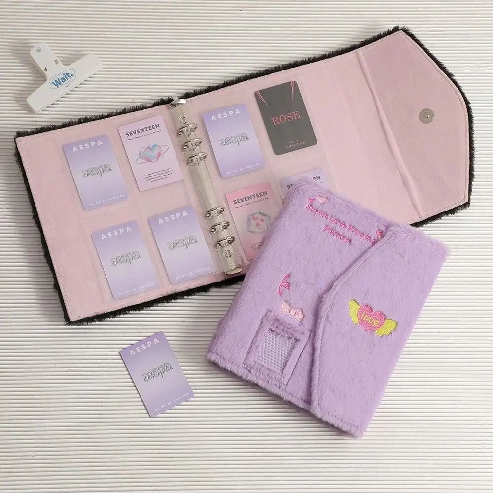 3 Inch Photo A5 Kpop Idol Photocard Binder Book Jacket Loose-leaf Photo Card Holder 6-hole Plush Collection Book