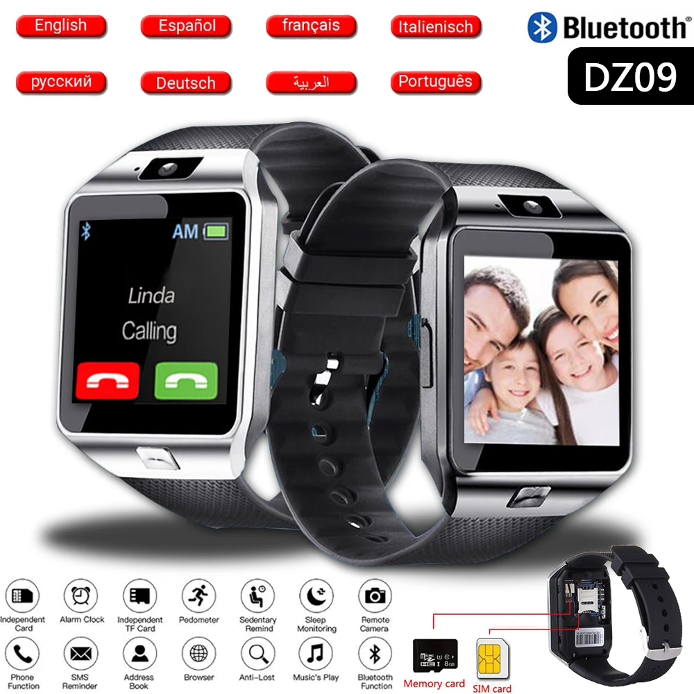 Digital Calling Smart Watches Dz09 2G Sim Camera Sport Braccialetto Intelligente Impermeabile Tf Smartwatch Di Grande Capacità Per Android