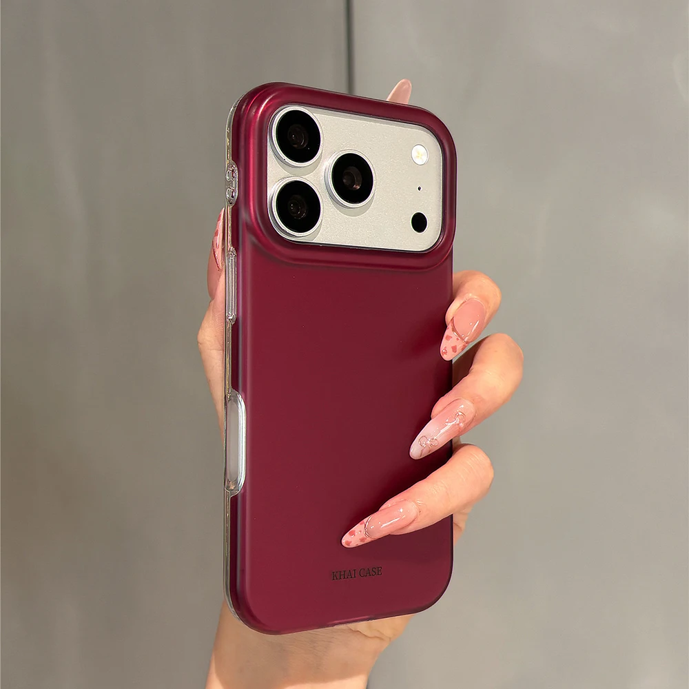 Elegant Retro Dark Purple & Wine Red Matte Phone Case - Shockproof Protective Back Cover