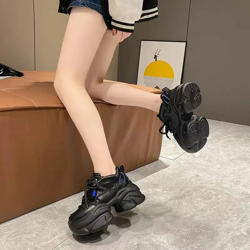 

Autumn Winter 2024 Women Dad Sports Shoes Fashion Design Platform Female Vulcanized Shoes Thick Soled Plush Warm Casual Shoes