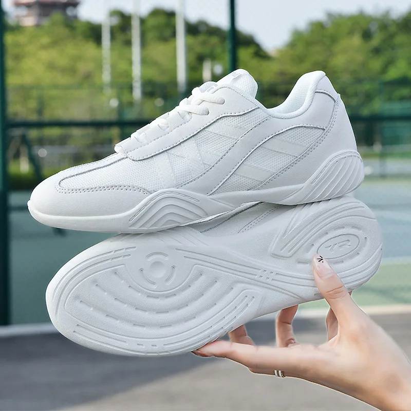 Sneakers Mesh Dance Shoes Fitness Athletic Aerobics Shoes Cheerleading Training Women white Running Breathable