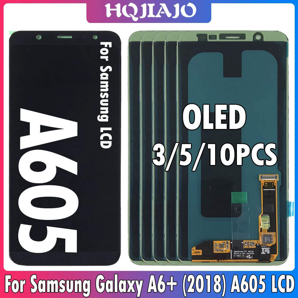 3-5-10PCS-OLED-For-Samsung-Galaxy-A6-A6-Plus-2018-A605-LCD-SM-A605F ...