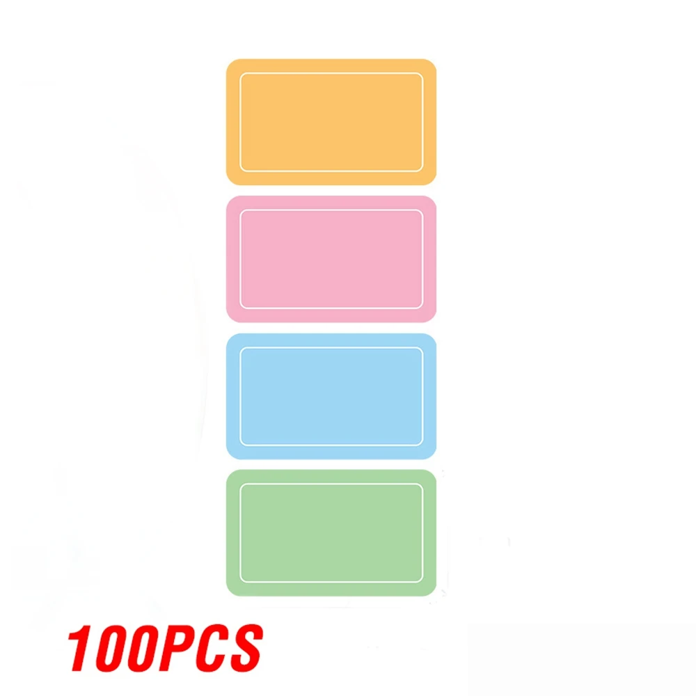 100-800 יחידות מדבקות תוויות צבעוניות מדבקות עמידות במים עצמיות לוגו כתיבת שם מדבקות אינדקס