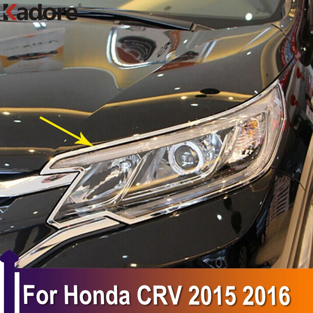 

For Honda CRV CR-V 2015 2016 Head Light Lamp Cover Trims Decoration Headlight Moldings Shade Hood Car Styling Chrome