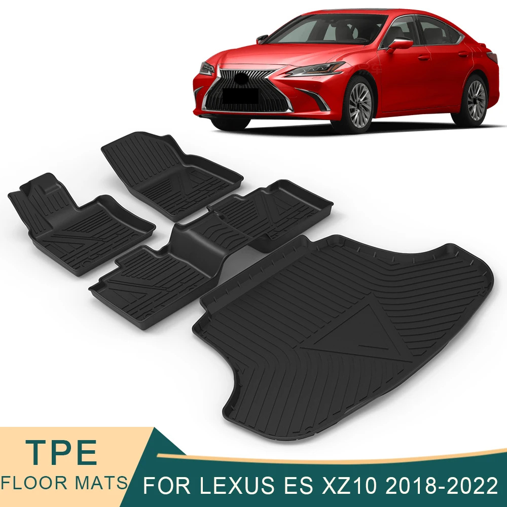 For Lexus ES XZ10 2018 2022 Auto Car Floor Mats All Weather TPE Foot Mats Odorless Pad