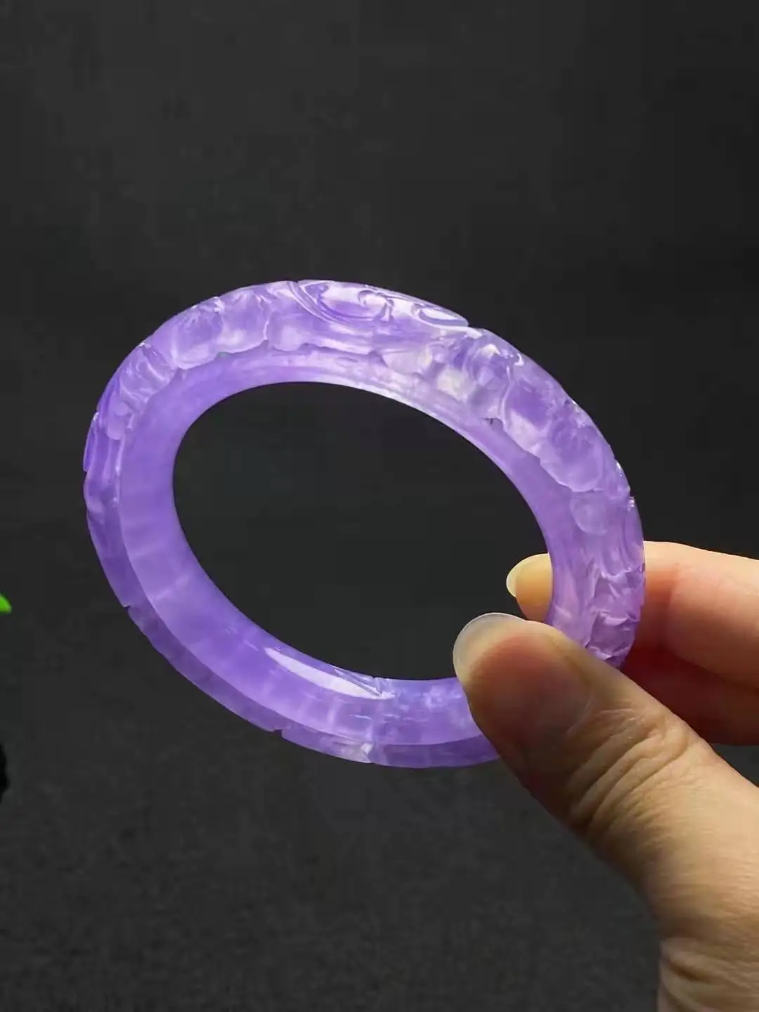 

Natural Myanmar ice violet jade bangles hollow handcarved lucky flower jadeite jade bracelet emerald jade bracelets jade jewelry