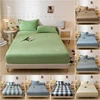 Velvet Plush Fabric Fitted Sheet Soft Elastic Bedspread Solid Color Mattress Cover Bed Protector For Home 150/160/180x200x25cm 6