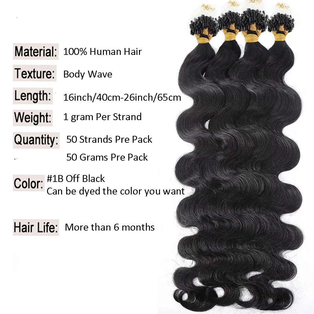 Micro Loop Human Hair Extensions Body Wave Microlink Hair Extensions Natural Color Remy Micro Ring 16-26 Inch For Women